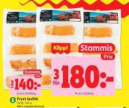ICA Kvantum Fryst laxfilé, Medlemspris erbjuda