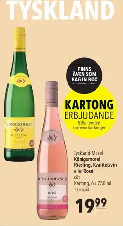 Citti Tyskland-Mosel Königsmosel Riesling, Kvalitetsvin eller Rosé, EUR 19.99 erbjuda