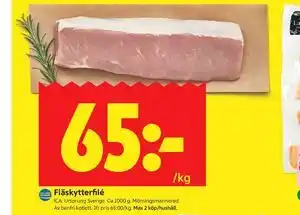 ICA Kvantum Fläskytterfilé erbjuda