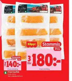 ICA Kvantum Fryst laxfilé, Medlemspris erbjuda