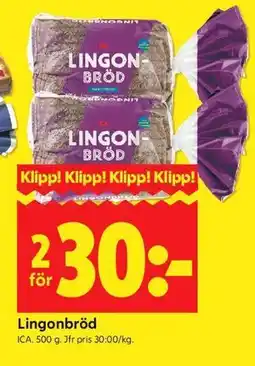 ICA Kvantum Lingonbröd erbjuda