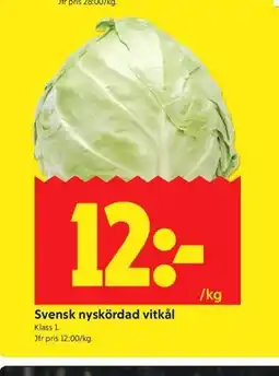ICA Kvantum Svensk nyskördad vitkål erbjuda