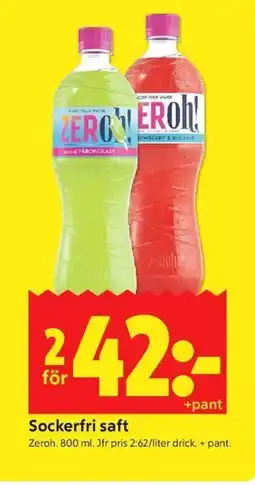 ICA Kvantum Sockerfri saft erbjuda