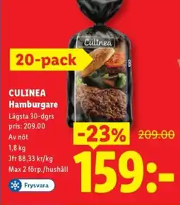 Lidl CULINEA Hamburgare erbjuda