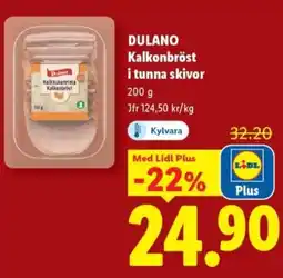 Lidl DULANO Kalkonbröst i tunna skivor erbjuda