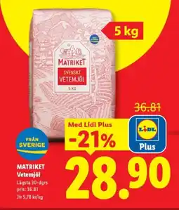 Lidl MATRIKET Vetemjöl erbjuda