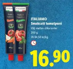 Lidl ITALIAMO Smaksatt tomatpuré erbjuda