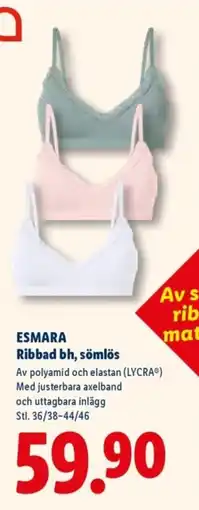Lidl ESMARA Ribbad bh, sömlös erbjuda