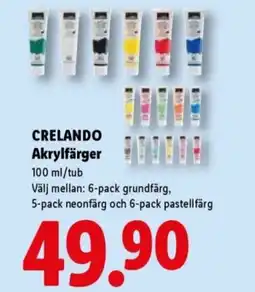 Lidl CRELANDO Akrylfärger erbjuda