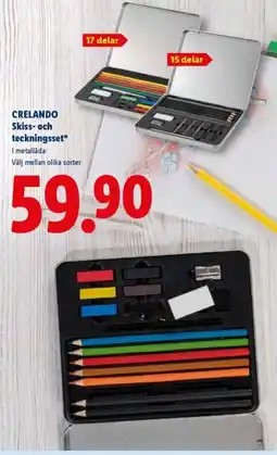 Lidl CRELANDO Skiss- och teckningsset erbjuda