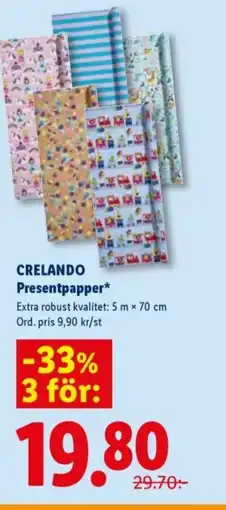 Lidl CRELANDO Presentpapper erbjuda