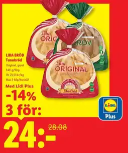 Lidl LIBA BRÖD Tunnbröd erbjuda