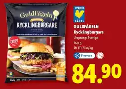Lidl GULDFÅGELN Kycklingburgare erbjuda