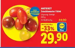 Lidl MATRIKET Snacktomater i hink erbjuda