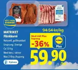 Lidl MATRIKET Fläskkarré erbjuda