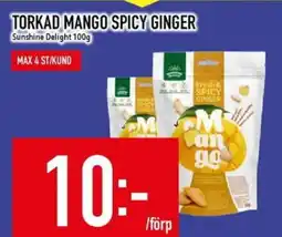 Matdax Torkad mango spicy ginger erbjuda