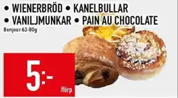 Matdax Wienerbröd • Kanelbullar • Vaniljmunkar • Pain au chocolate erbjuda