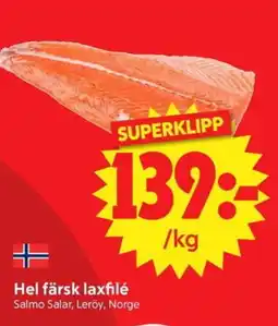 Nya Pulsen Hel färsk laxfilé erbjuda