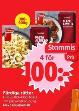 Nya Pulsen Findus Färdiga rätter erbjuda