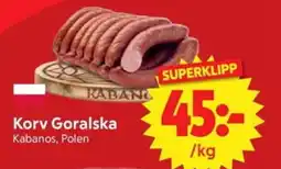 Nya Pulsen Korv Goralska erbjuda
