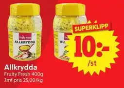 Nya Pulsen Fruity Fresh Allkrydda erbjuda