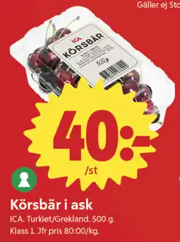 ICA Nära Ica Körsbär i ask erbjuda