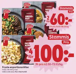 ICA Nära Findus Frysta enportionsrätter erbjuda