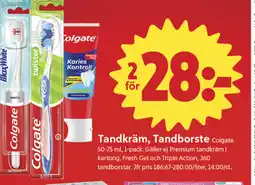 ICA Nära Colgate Tandkräm, Tandborste erbjuda
