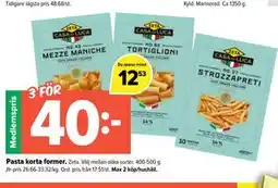 Coop Extra Pasta korta former, Medlemspris erbjuda