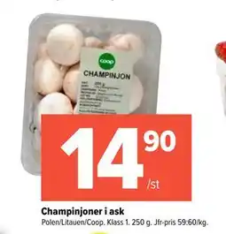 Coop Extra Champinjoner i ask erbjuda