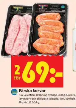 ICA Supermarket FÄRSKA KORVAR erbjuda
