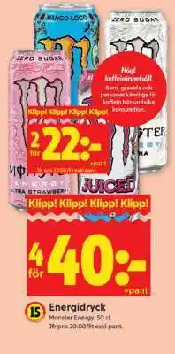 ICA Supermarket ENERGIDRYCK erbjuda