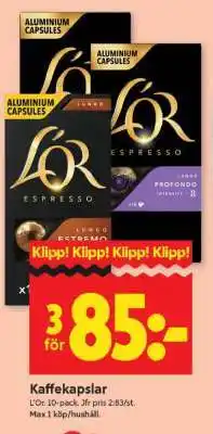 ICA Supermarket Kaffekapslar L'or erbjuda