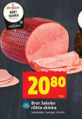 ICA Supermarket Bror Jakobs rökta skinka erbjuda