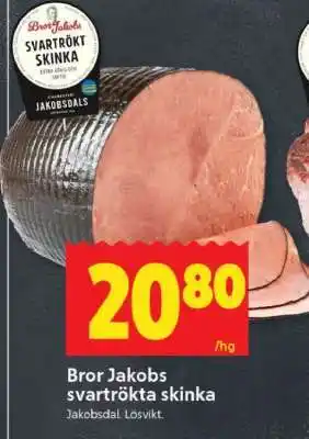 ICA Supermarket Bror Jakobs svartrökta skinka erbjuda
