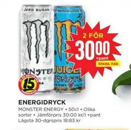 Willys Energidryck Monster Energy erbjuda
