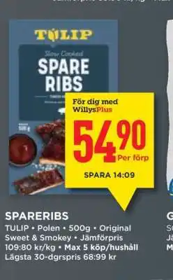Willys Spareribs erbjuda