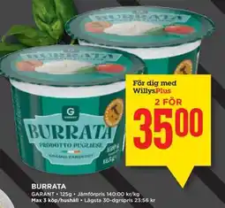Willys BURRATA erbjuda