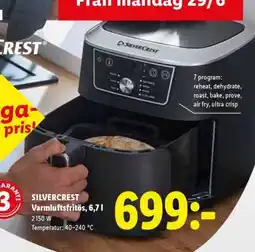 Lidl SILVERCREST Varmluftsfritös, 6,7 l erbjuda