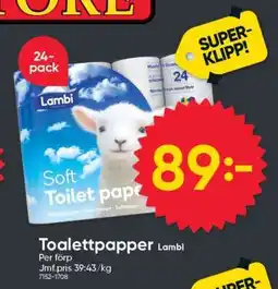 DollarStore Toalettpapper Lambi erbjuda