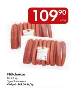 Snabbgross SIGNAL & ANDERSSON Nötchorizo erbjuda