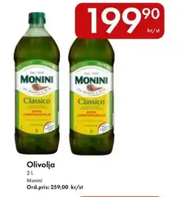 Snabbgross MONINI Olivolja erbjuda