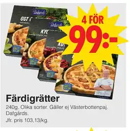 Matöppet Dafgårds Färdigrätter erbjuda