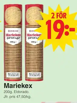 Matöppet Eldorado Mariekex erbjuda
