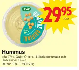 Matöppet Sevan Hummus erbjuda