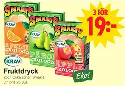 Matöppet Smakis Fruktdryck erbjuda