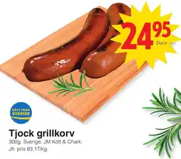 Matöppet Tjock grillkorv erbjuda