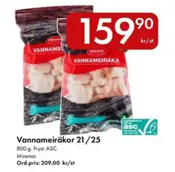 Snabbgross Miramar Vannameiräkor 21/25 erbjuda