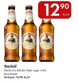 Snabbgross Birra Moretti Starköl erbjuda