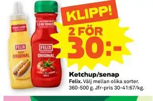 Stora Coop Ketchup/senap erbjuda